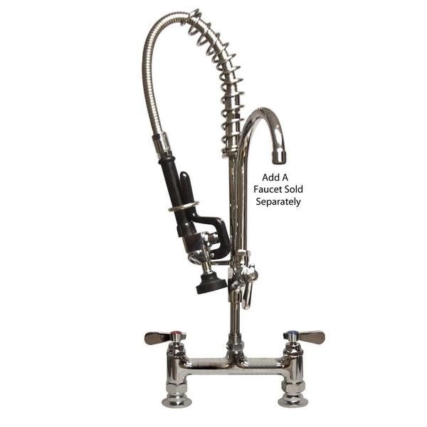 Bk Resources Mini Pre-Rinse 4"O.C. Faucet, Reduced Size For Small Spaces W/ BKF-8HD BKF-8HD-MINI